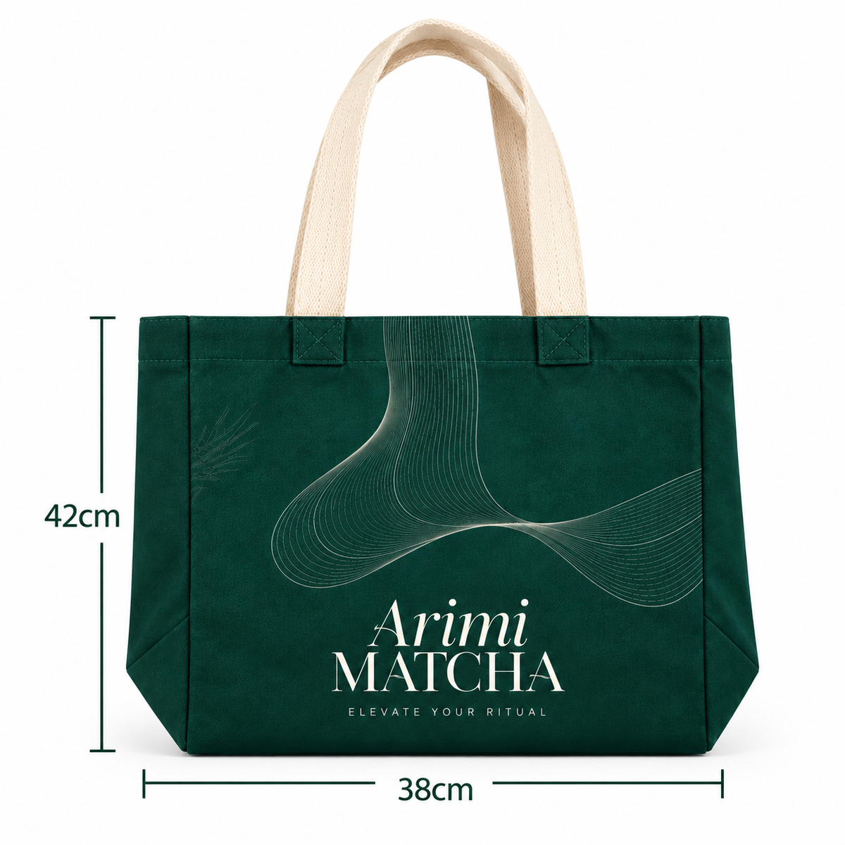 Arimi Matcha Extra Large Shopping Tote Bag – Reusable Green Canvas Shopper Bag, Oversized Everyday Carry Bag for Shopping, Work, Gym & Travel
